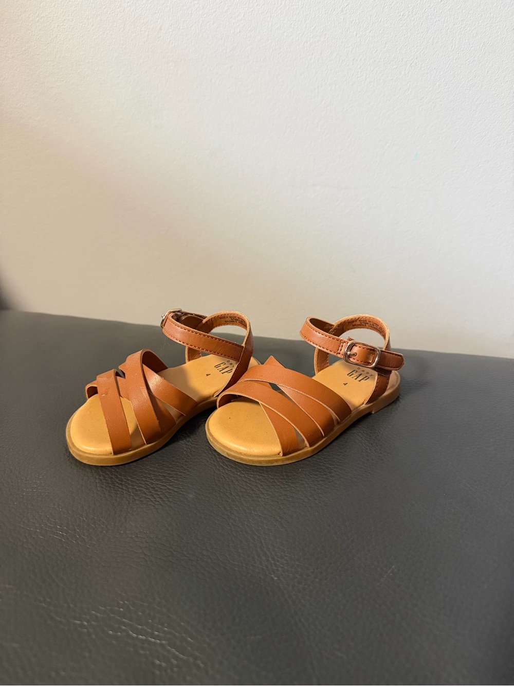 GAP Toddler Tan Brown Strappy Ankle Buckle Sandals